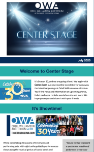 thumbnail image of July issue of Center Stage newsletter