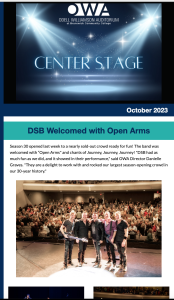 Front page of the October 2023 issue of Center Stage